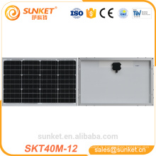 panneau solaire de vente en gros de 12v 40w de factrory avec la sortie intégrée de batterie